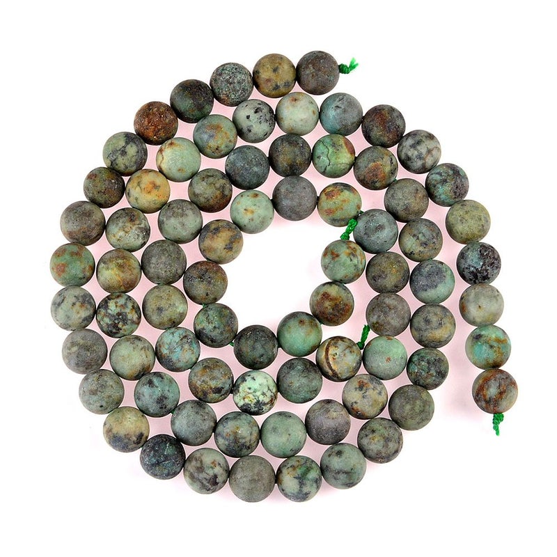 PLTbeads Natural Gemstone Loose Beads Matte Approxi 15.5 inch DIY Bracelet Necklace for Jewelry Making (10mm  Matte Africa Turquoise) - Image 2